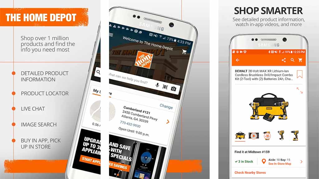 Home Depot est l'une des meilleures applications de conception de cuisine pour Android