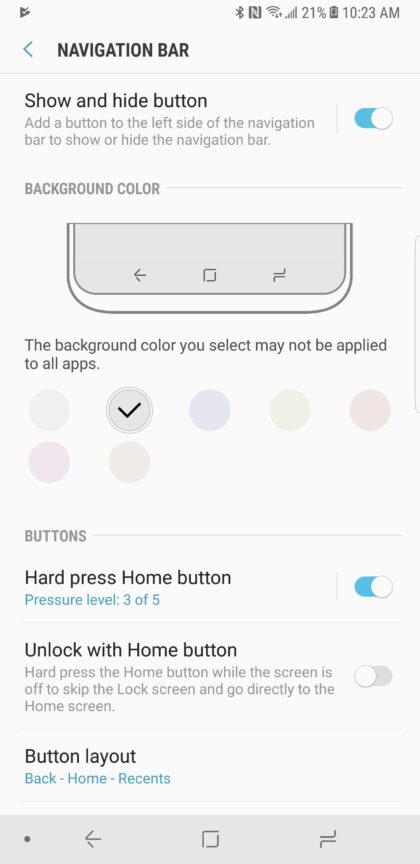 How to change navigation buttons on the Samsung Galaxy Note 8 - Android ...
