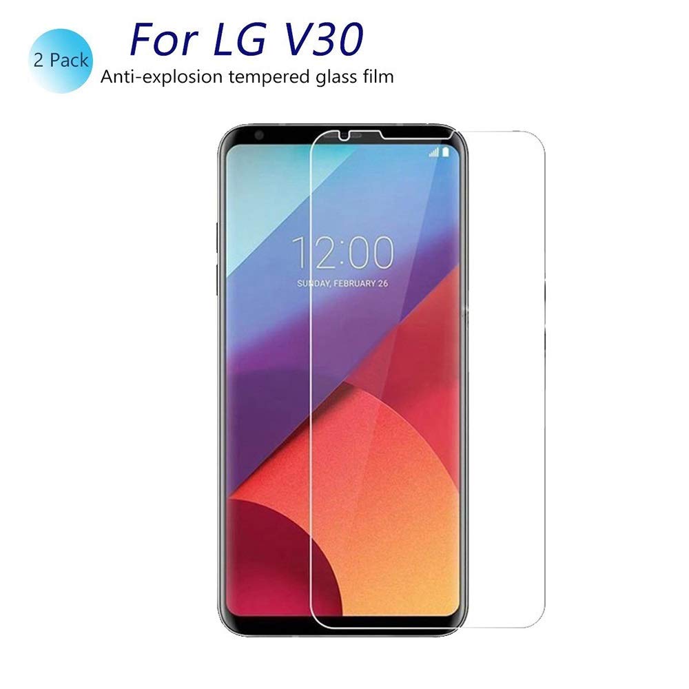 LG V30 accessories tempered glass screen protector amazon image. 
