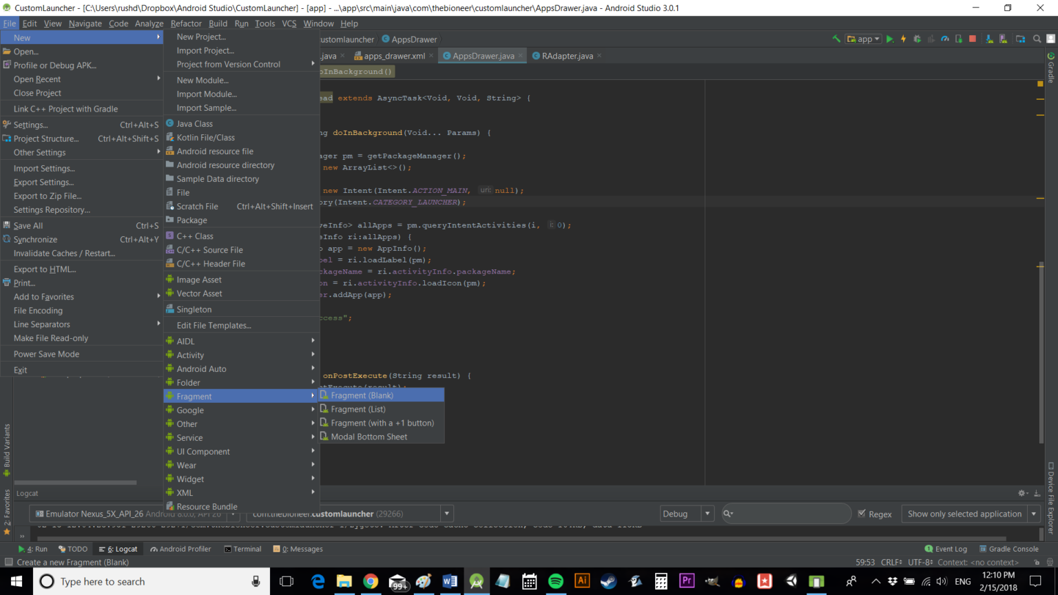 Android Studio Android Launcher How to build a custom launcher in Android Studio - Part Two - Android ...