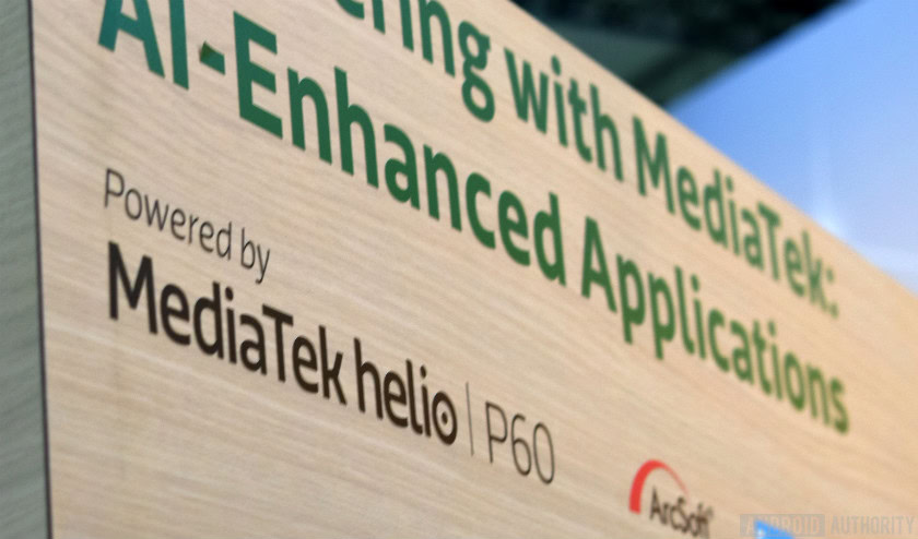 A MediaTek Helio P60 sign.