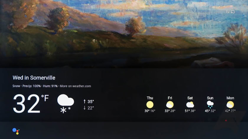 google assistant weather display