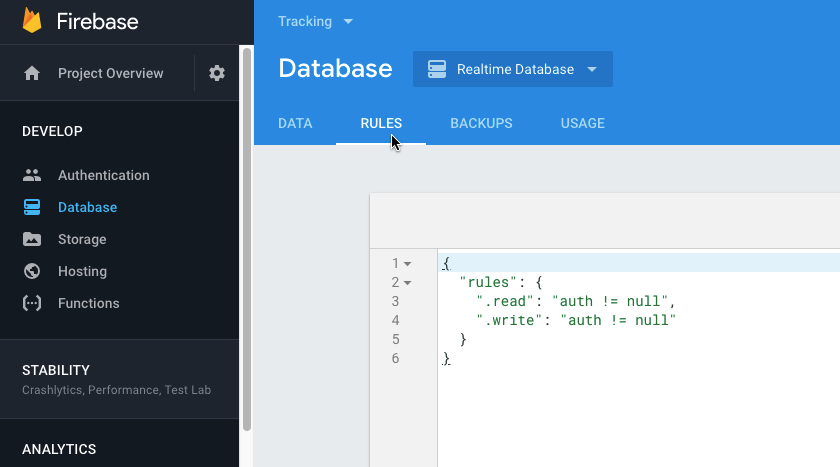 Firebase Realtime Database GPS app