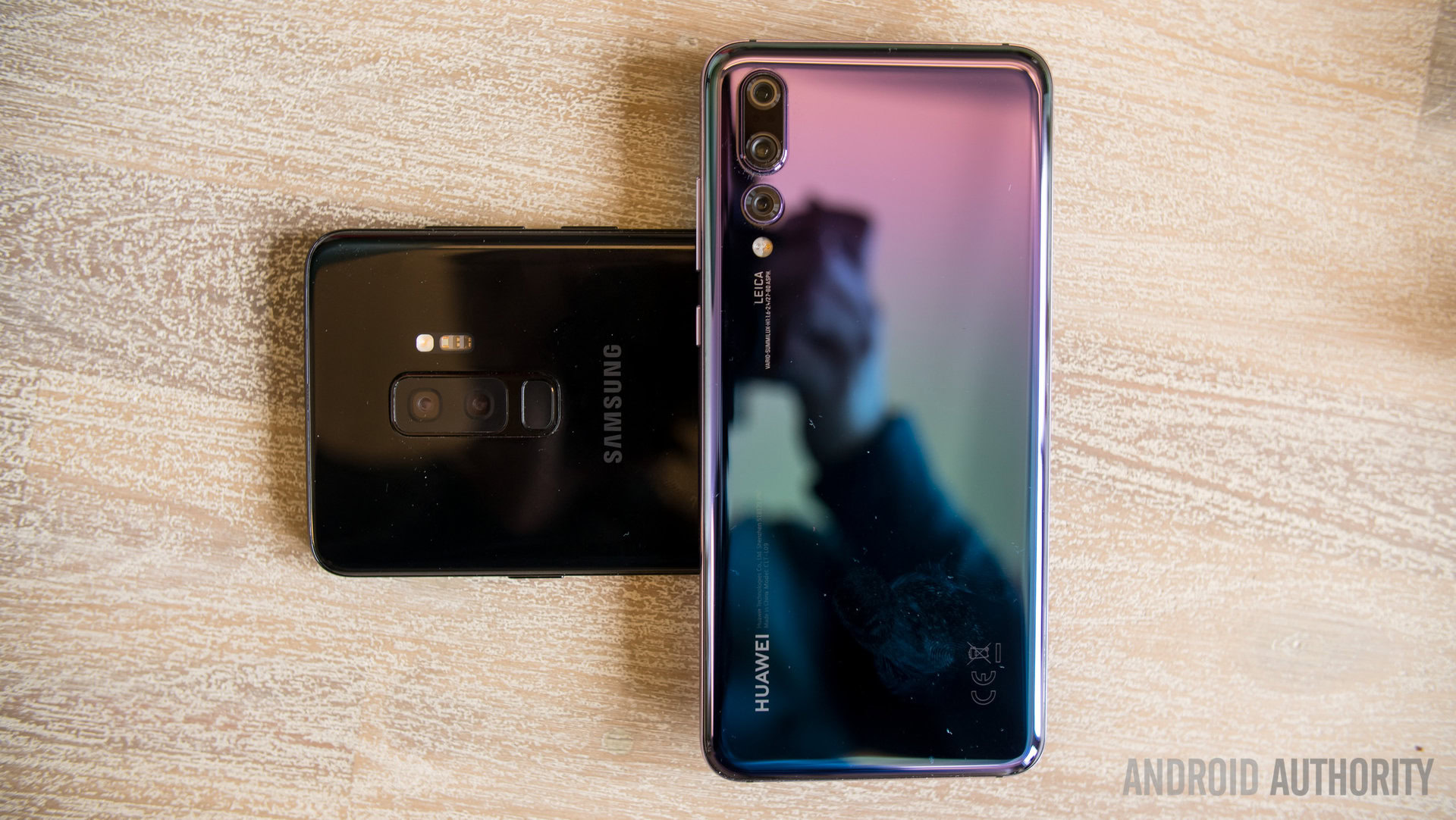 huawei p20 pro vs samsung galaxy s9 plus color comparison