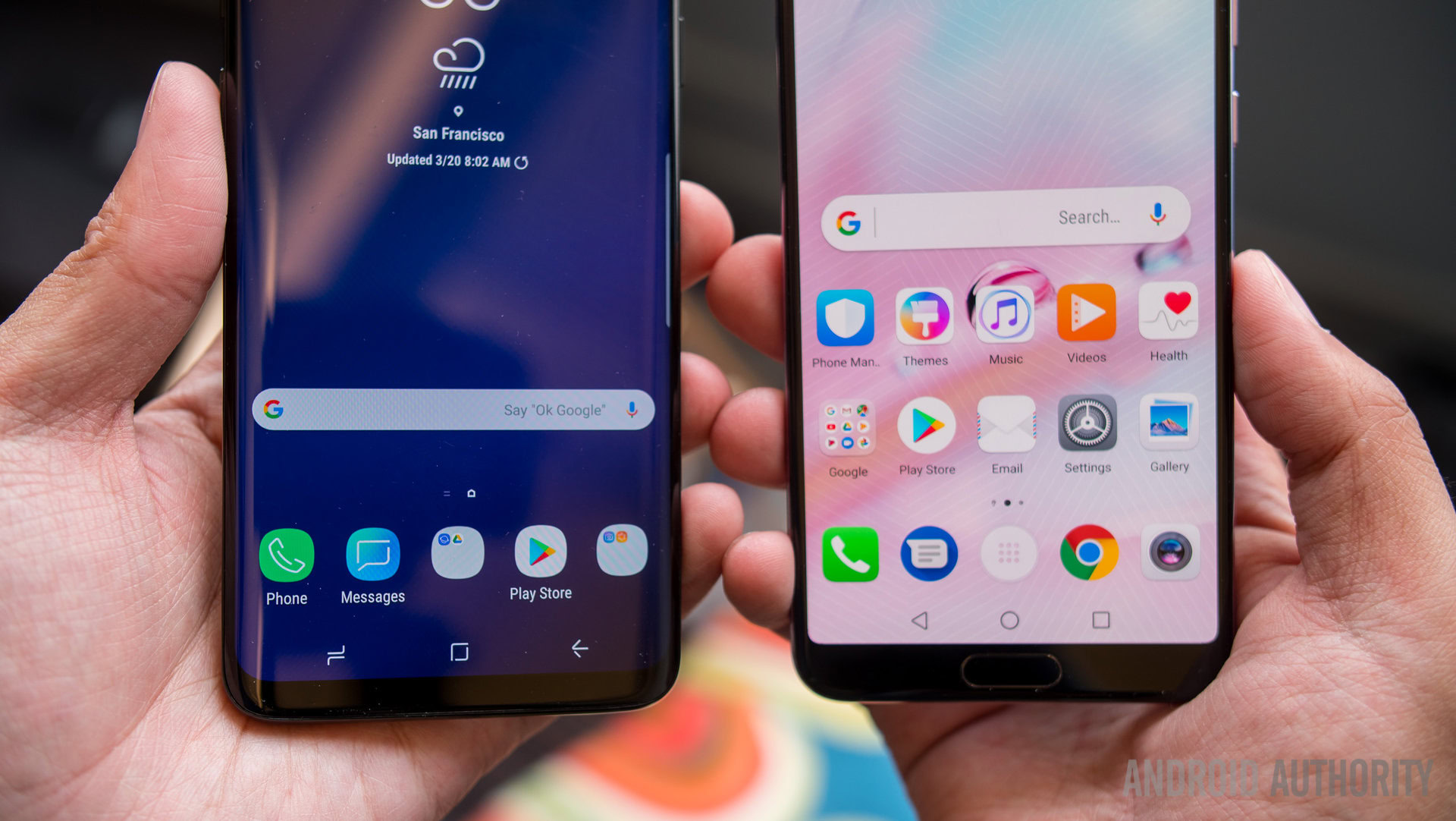 huawei p20 pro vs samsung galaxy s9 plus hands on comparison