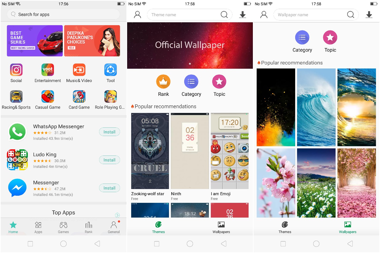 OPPO F5 apps