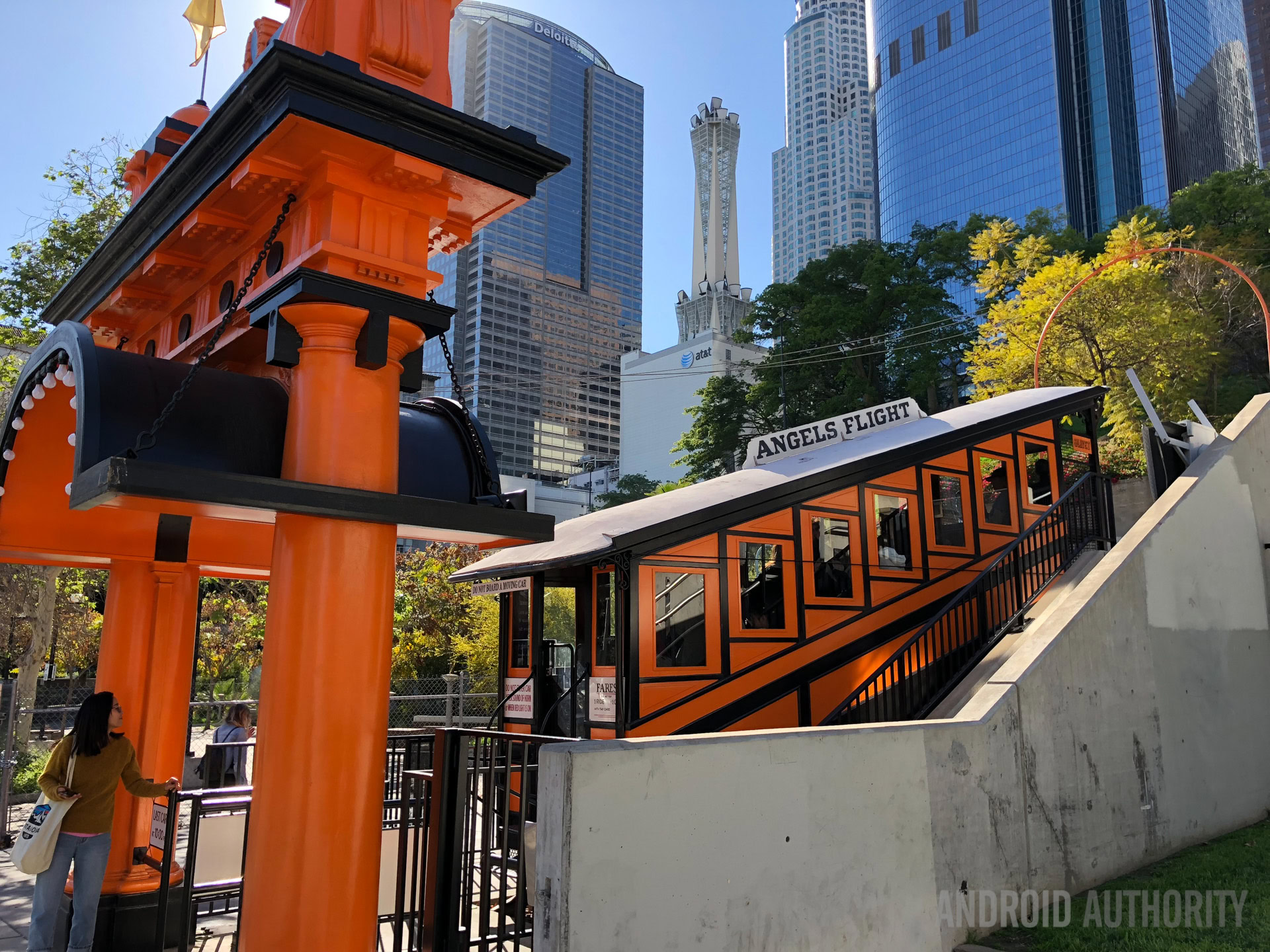 A tram scene in a suburban area.