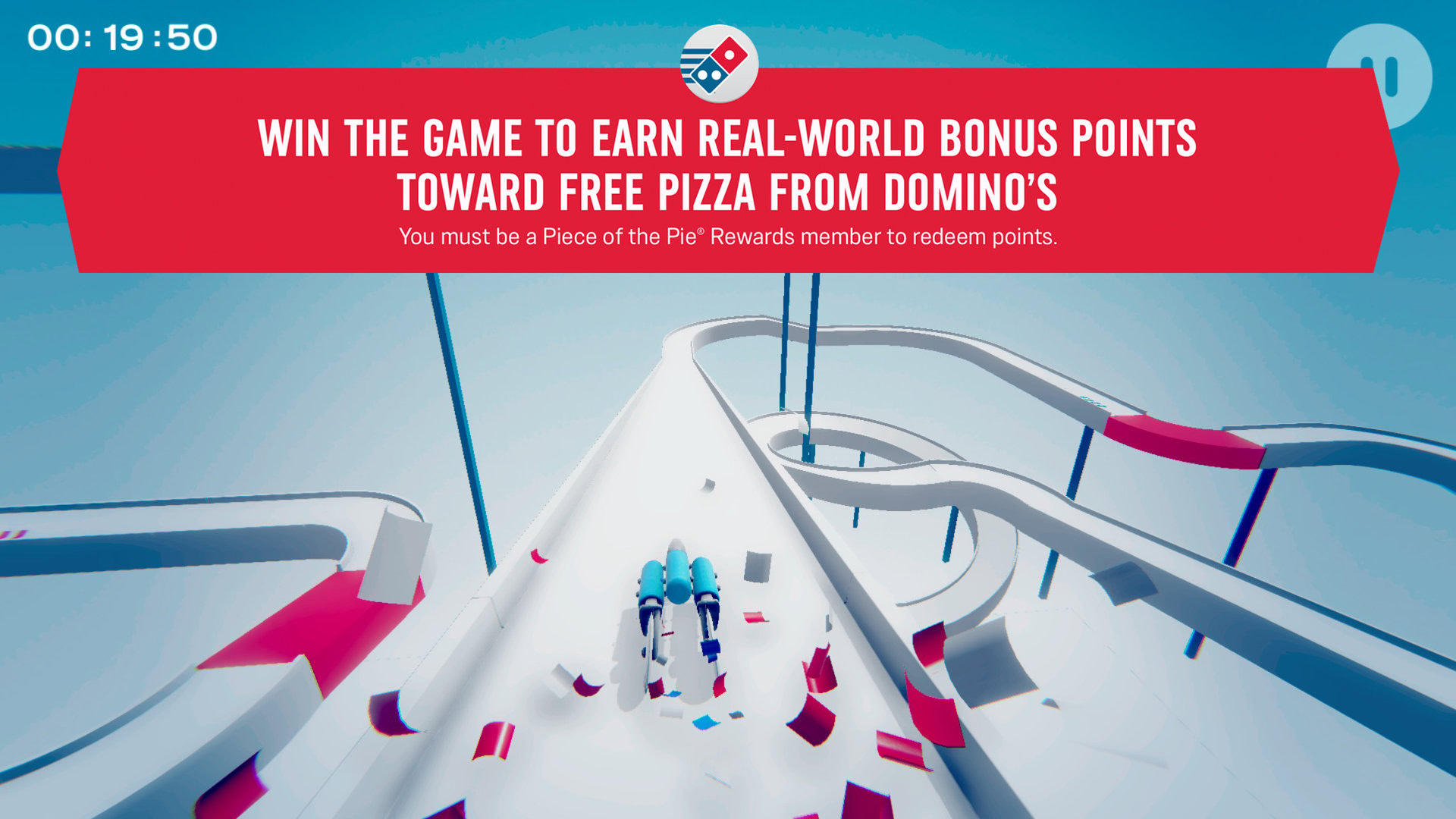 Earn points towards a free Domino's pizza by playing an Android game