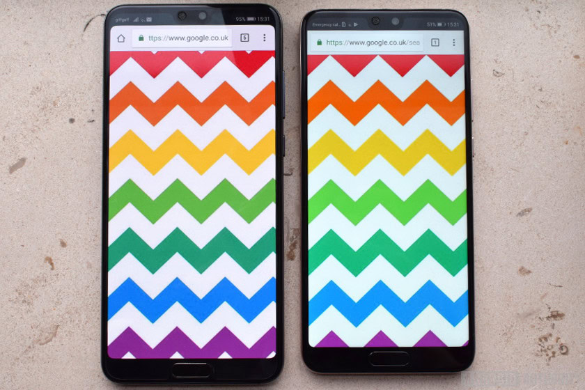 HUAWEI P20 vs P20 Pro display colors