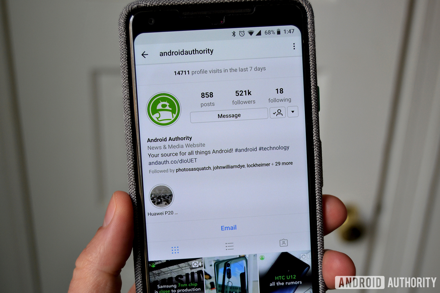instagram android authority account