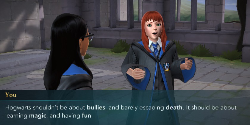 harry potter hogwarts mystery screenshot dialogue between students