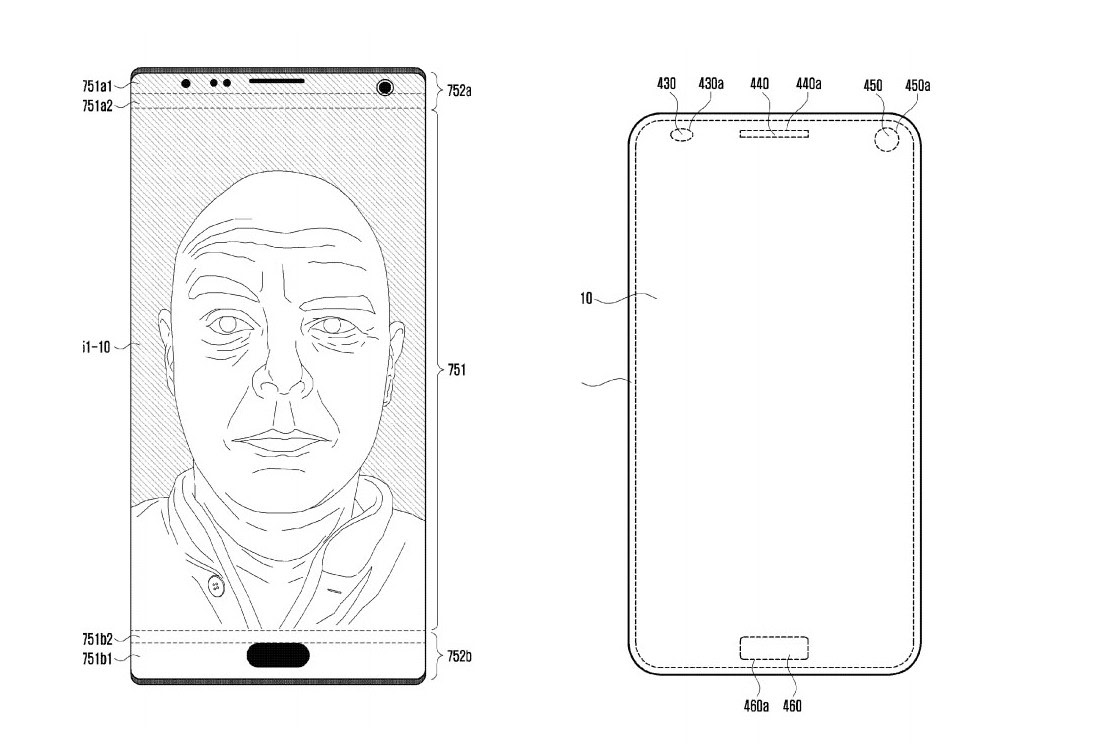 A patent showing an alternative to smartphone notch