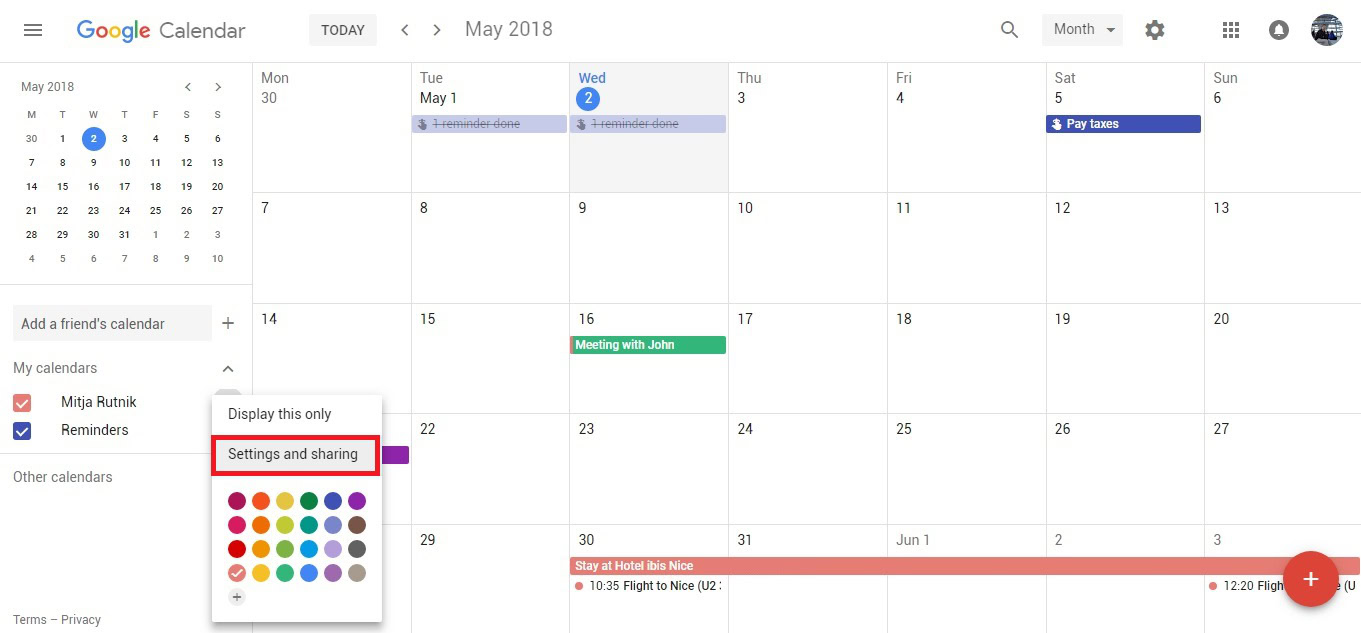 how to share your google calendar