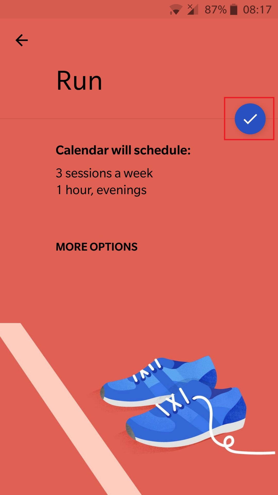 google calendar goals to setup