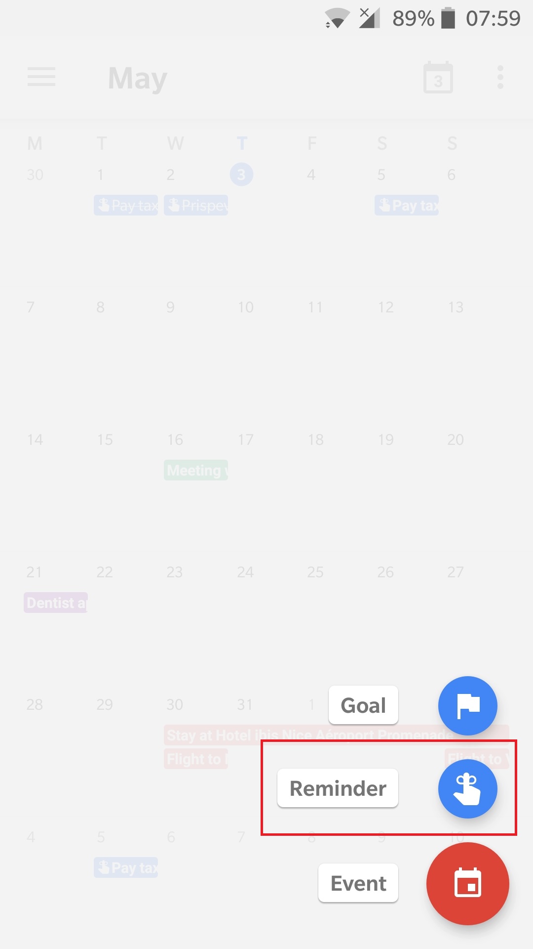 create reminder in google calendar android device