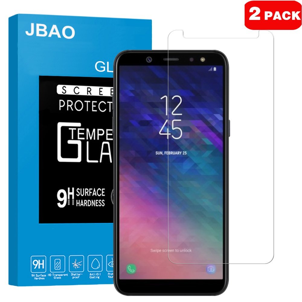 3 Pack UNEXTATI Premium HD Easy Install Tempered Glass Film for Samsung Galaxy A6 Plus Screen Protector Compatible with Galaxy A6 Plus 