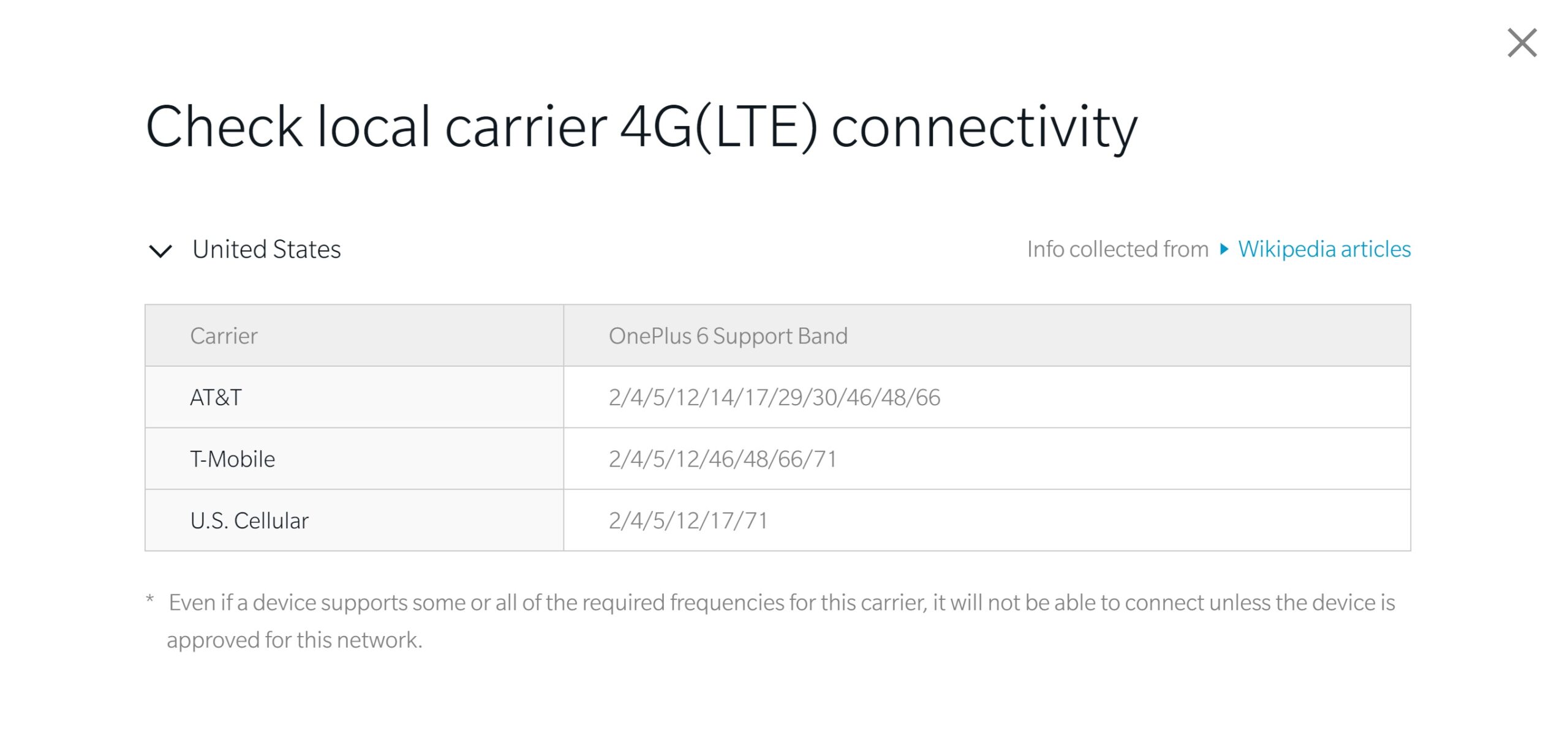 OnePlus 6 connectivity check box