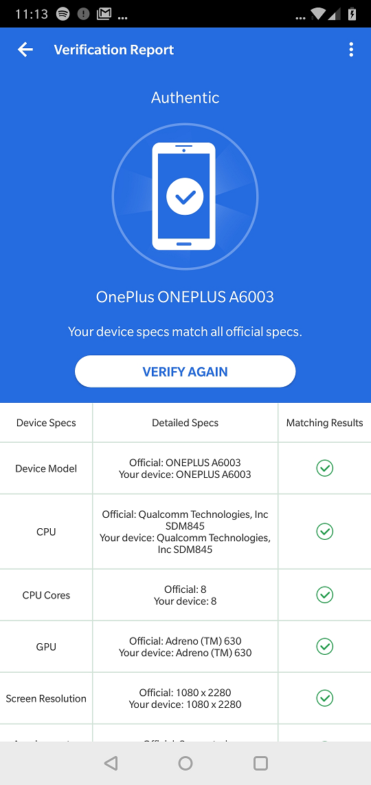 OnePlus 6 antutu benchmark official screen