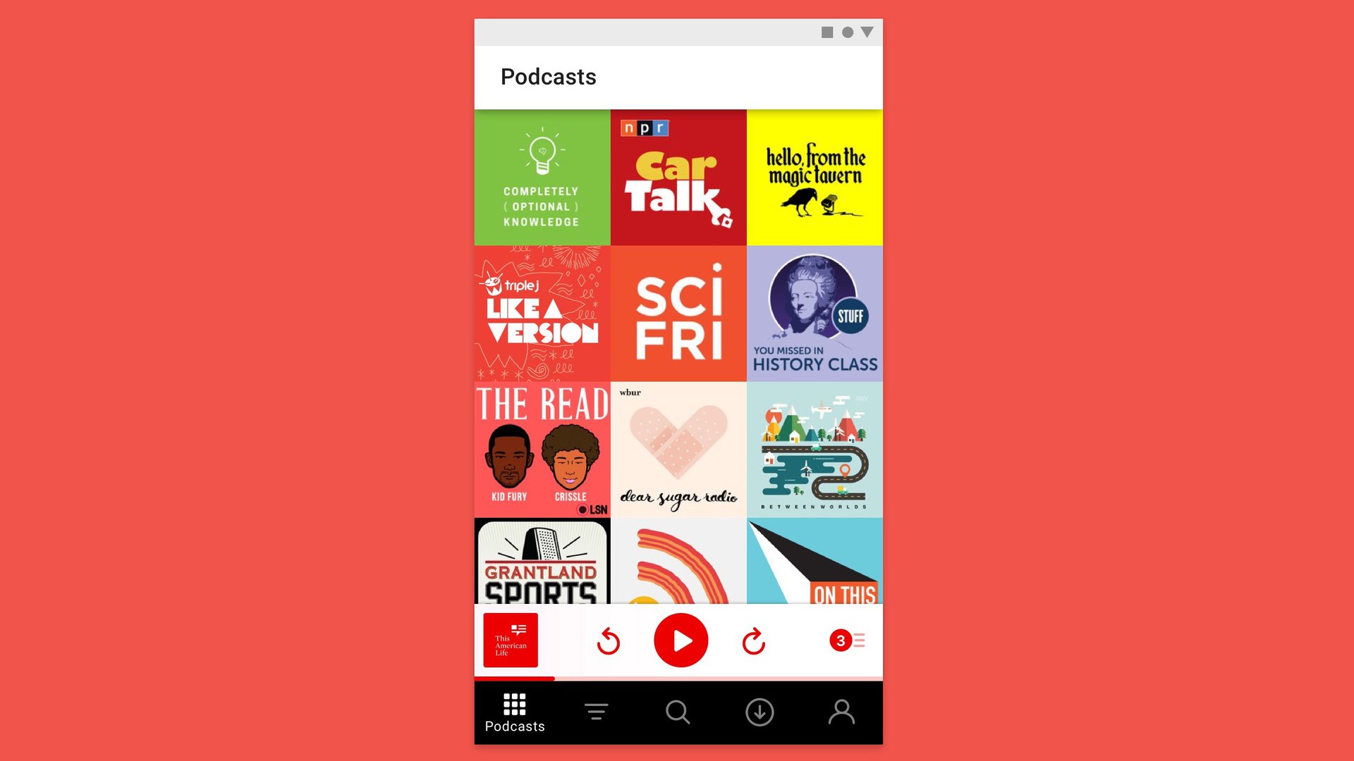 pocket casts material design