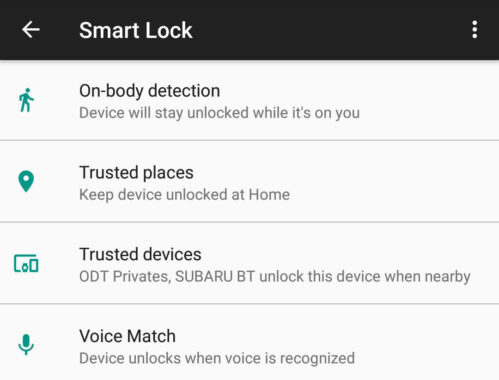Why are users not seeing the Smart Lock trusted places setting?