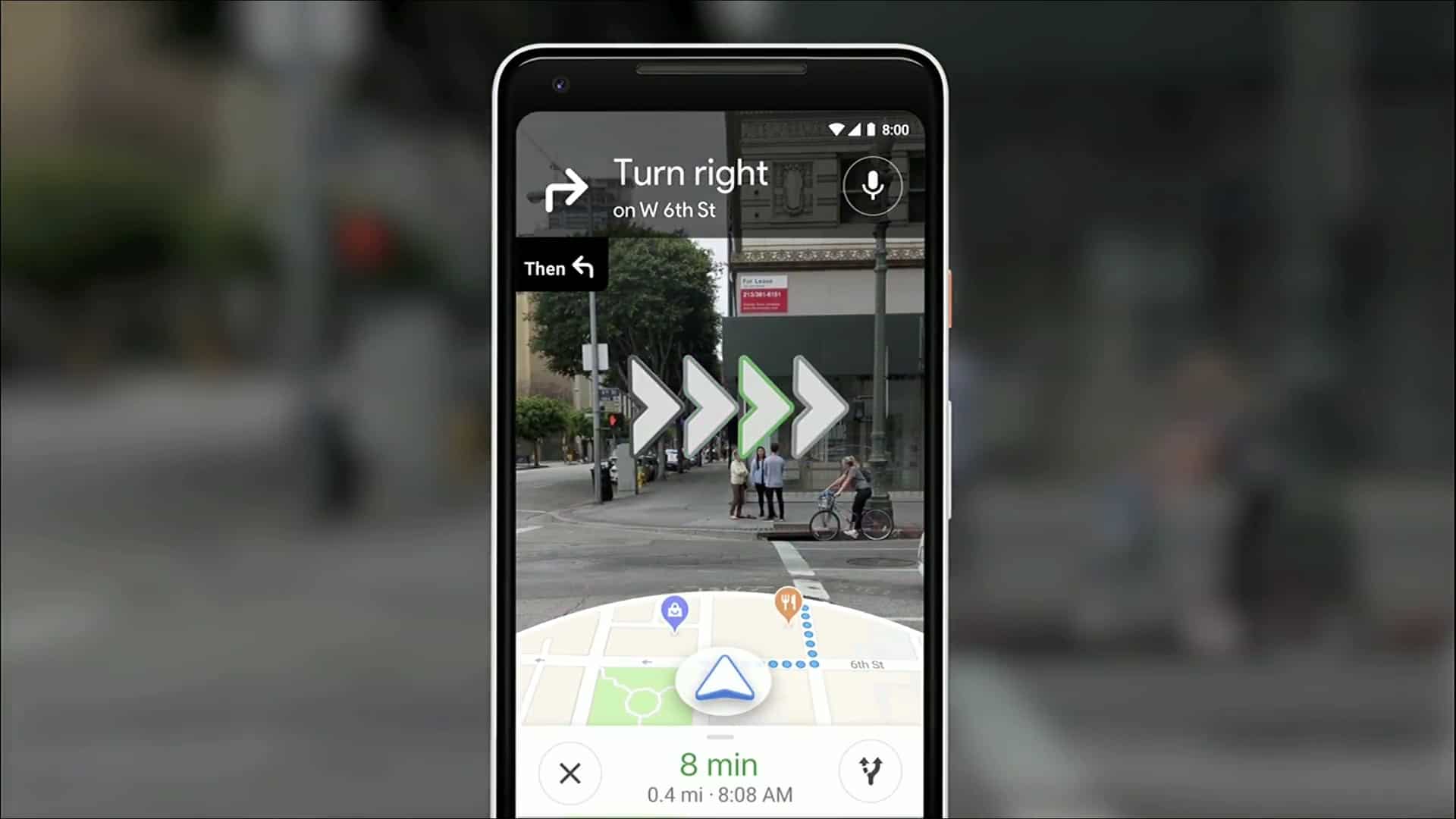 Google Maps AR Navigation as seen during Google I/O 2018.