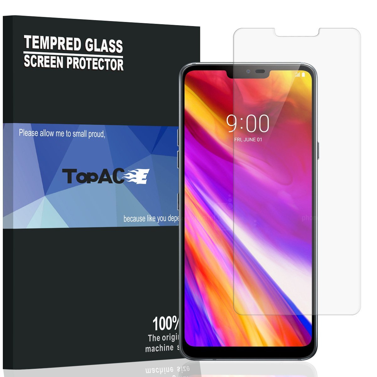 2 Pack Full Cover Ultra Clear/Anti-Shock/Double Tempered Glass/Case Friendly/Compatible with LG G7 ThinQ GOBUKEE LG G7 ThinQ Screen Protector 2018 