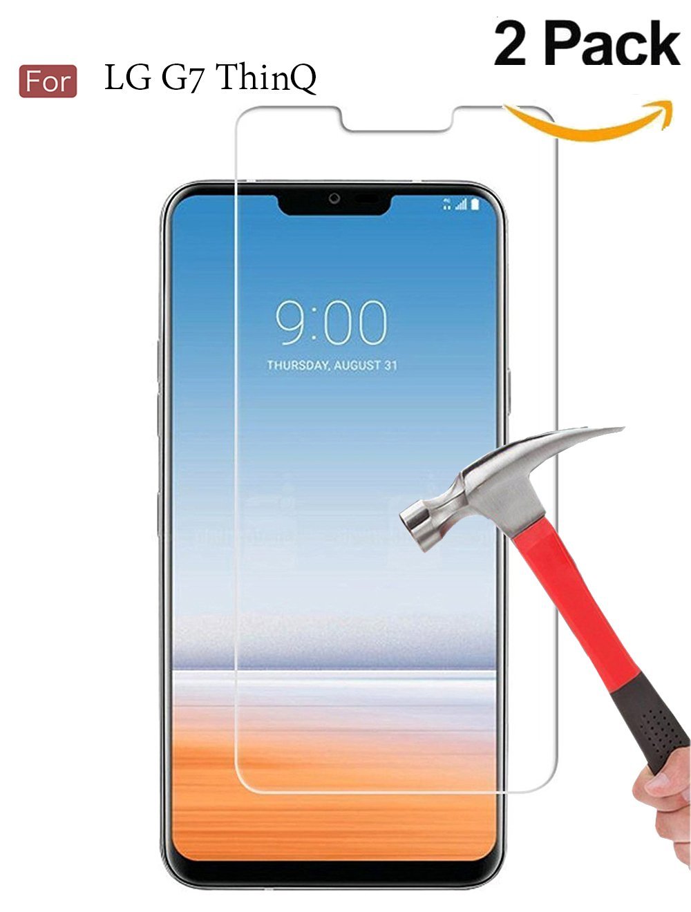 The Grafu Screen Protector for LG G7 ThinQ Abrasion Resistance Anti Scratch 9H Hardness Screen Protector for LG G7 ThinQ 4 Pack Tempered Glass