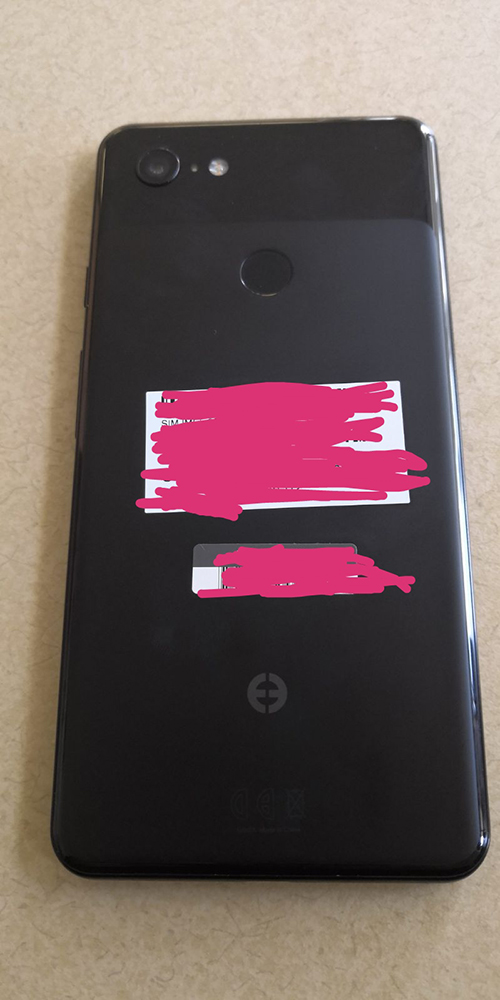 The back of a Google Pixel 3 prototype.