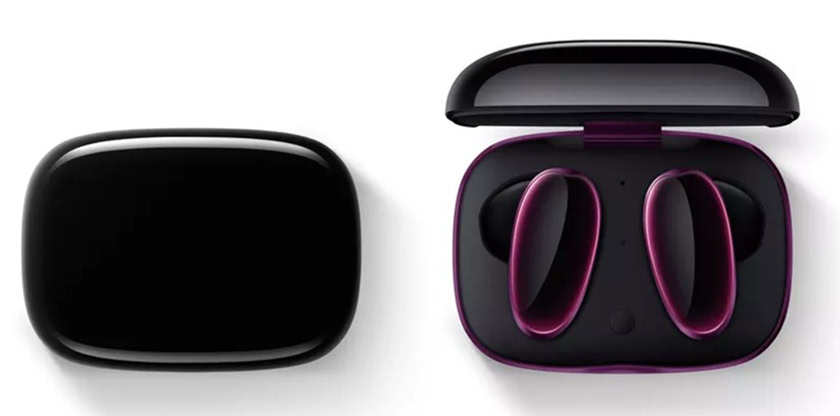 An image of the OPPO O-Free headphones case, with another case opened next to it.