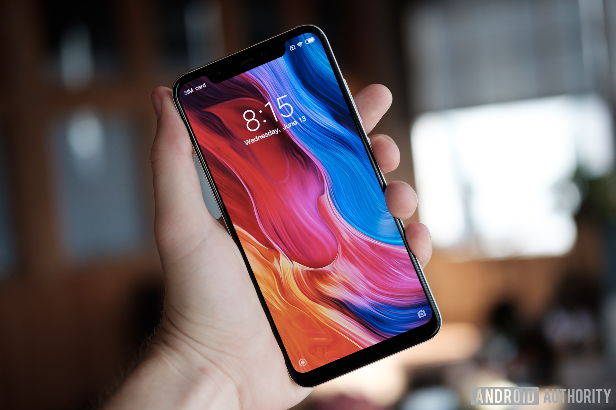 The front of the Xiaomi Mi 8.