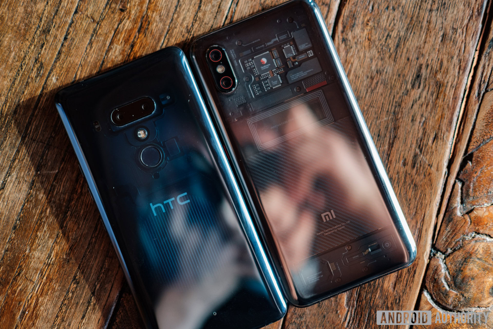 xiaomi mi 8 and htc u12 plus side by side