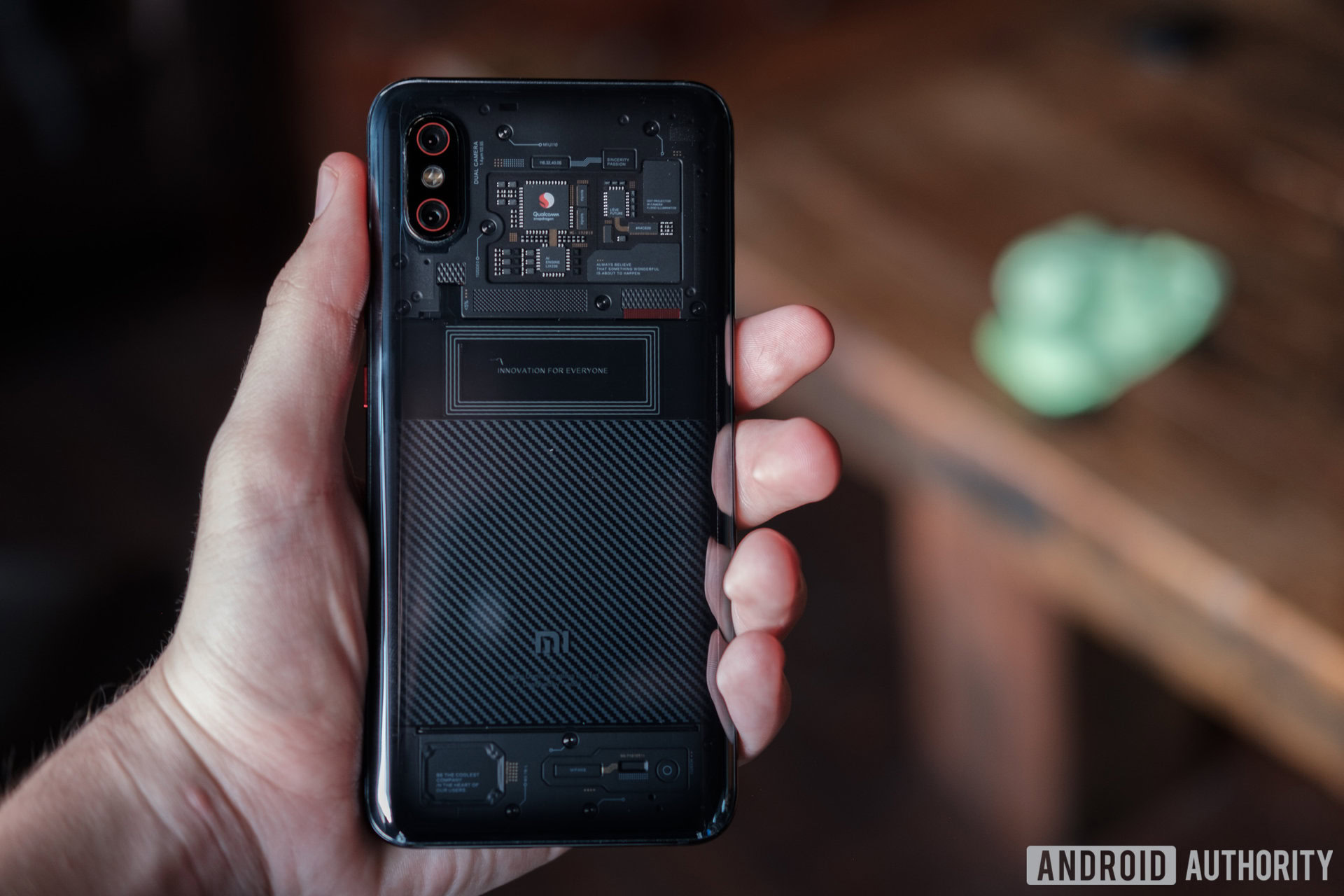 the transparent back of the xiaomi mi 8 explorer edition