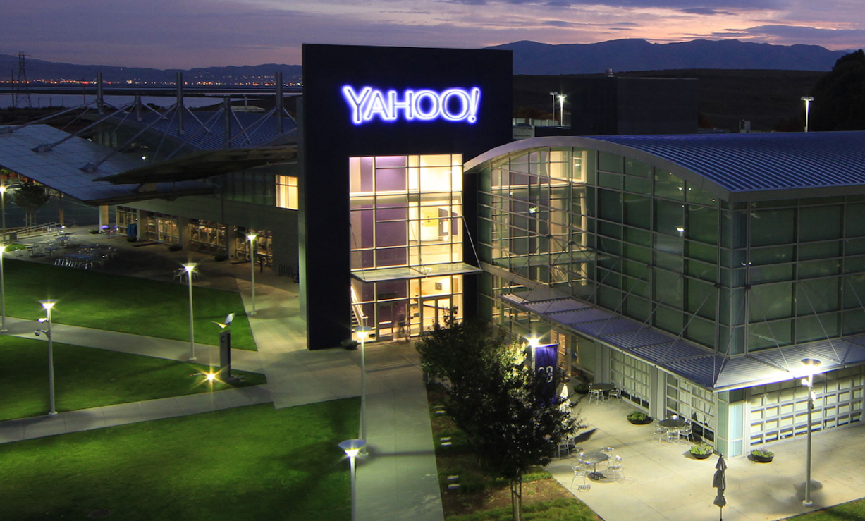 An aerial image of Yahoo headquarters.