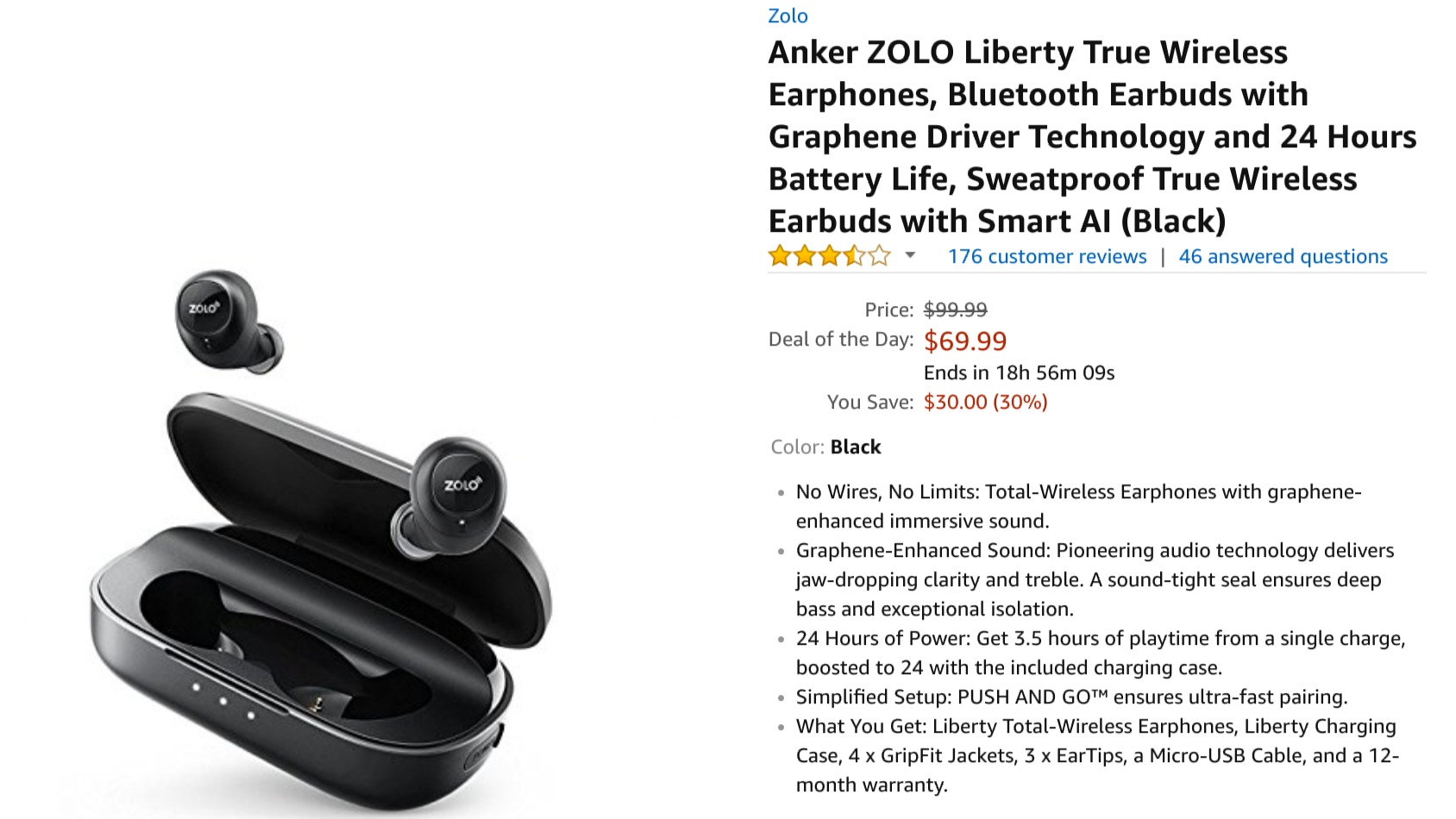 Anker Zolo Liberty earphones Amazon listing