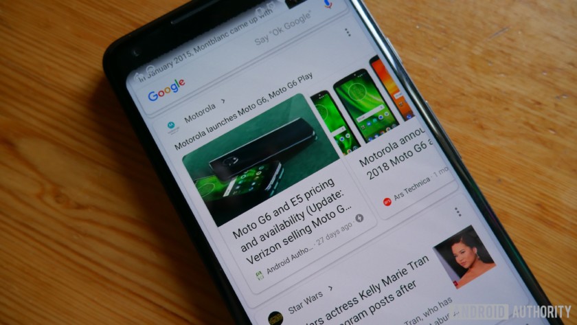 Google Feed on a Pixel 2 XL smartphone