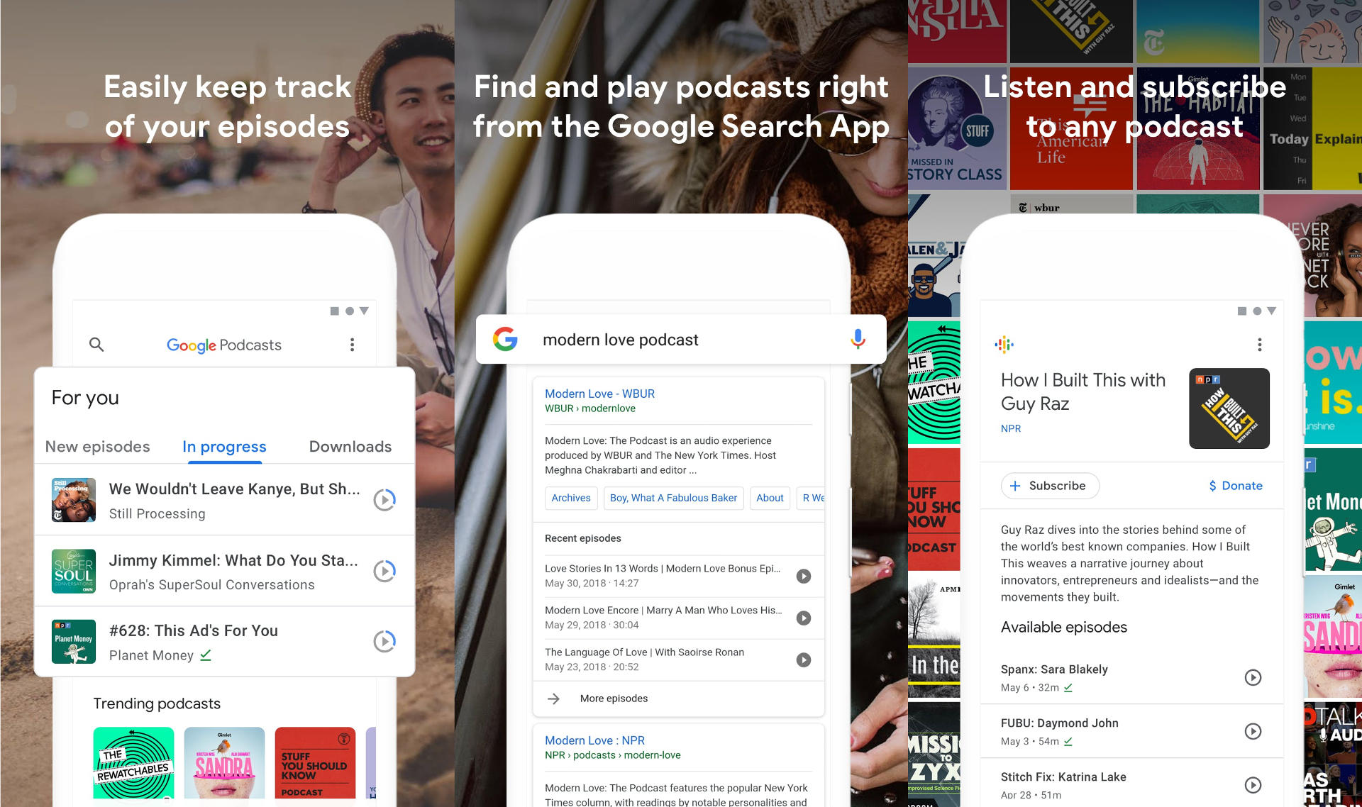 The Google Podcasts app.