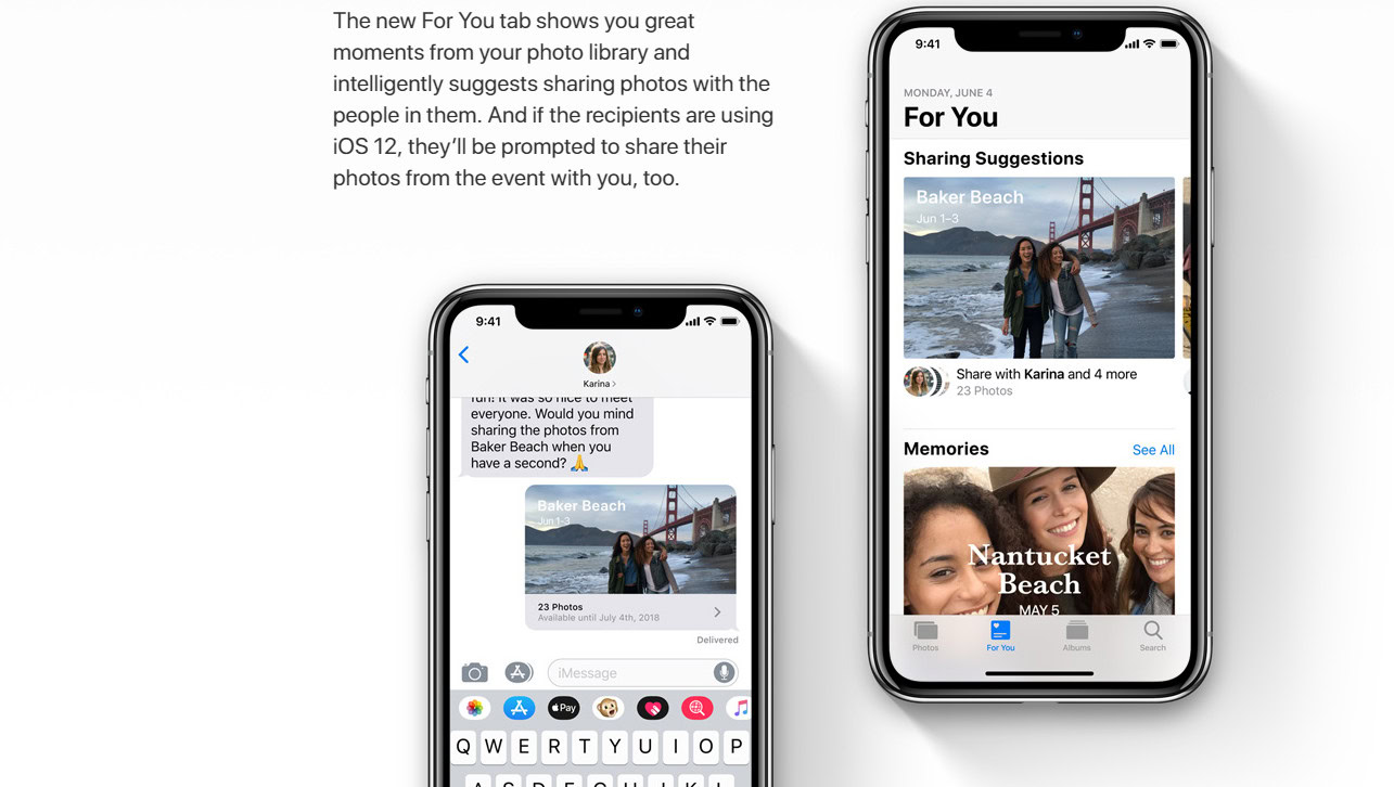 Photo sharing in iOS 12.