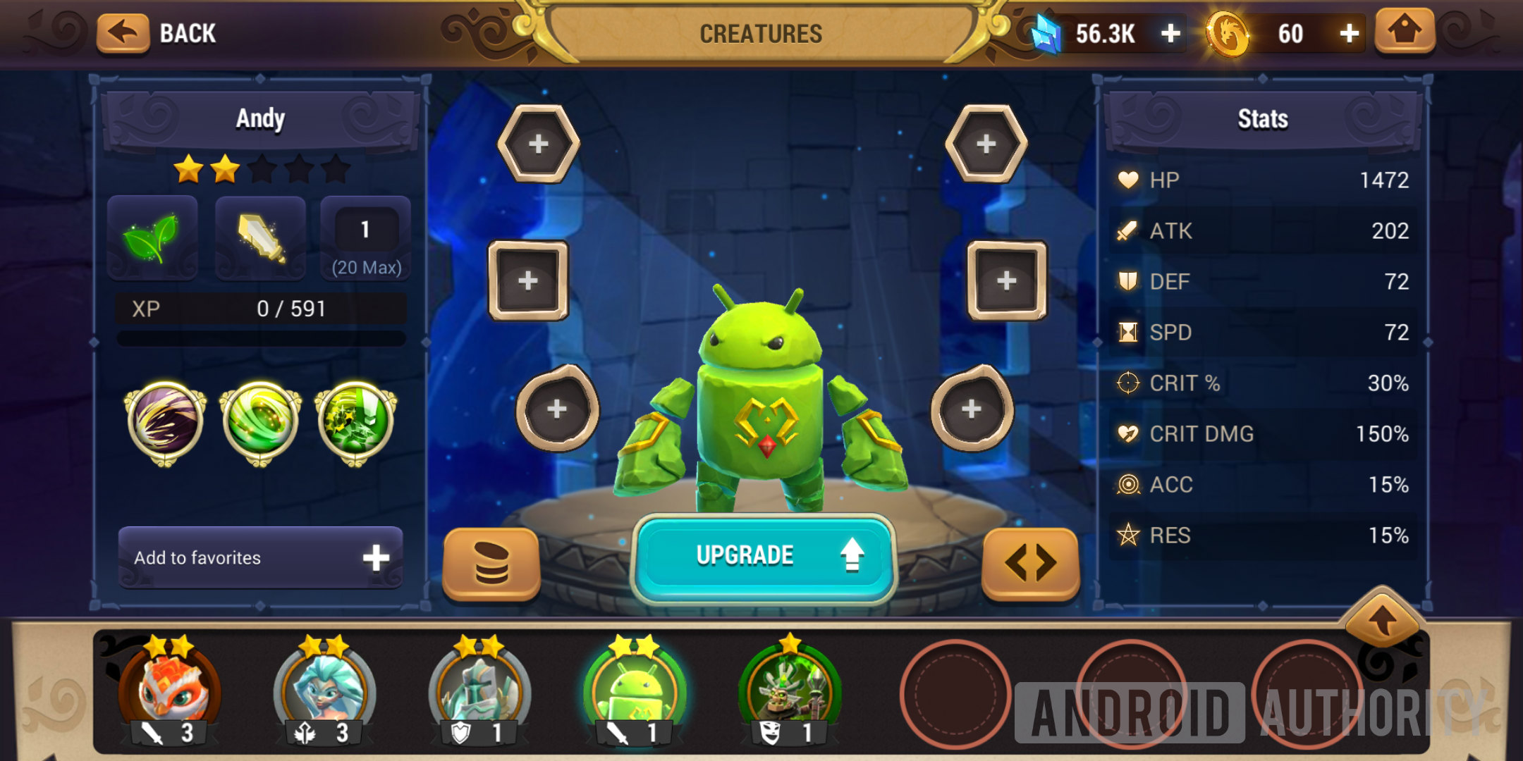 might & magic elemental guardians android creature andy