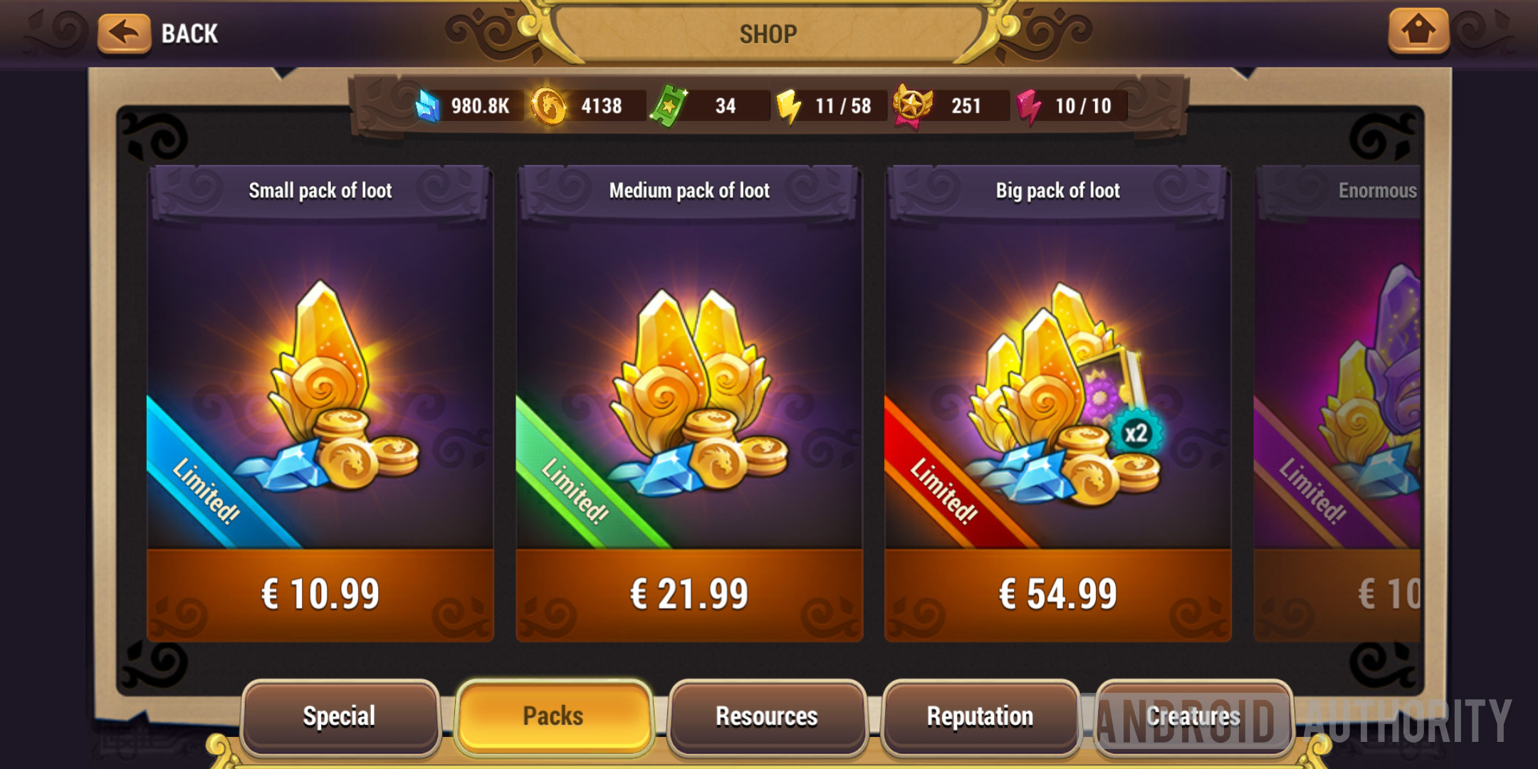 might &amp; magic elemental guardians cash shop in app purchases
