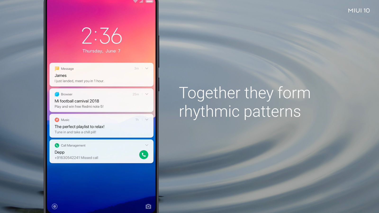 The nature-inspired notification sounds in MIUI 10.