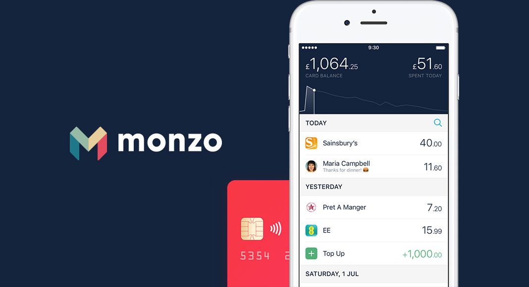 Monzo bank app - online banks