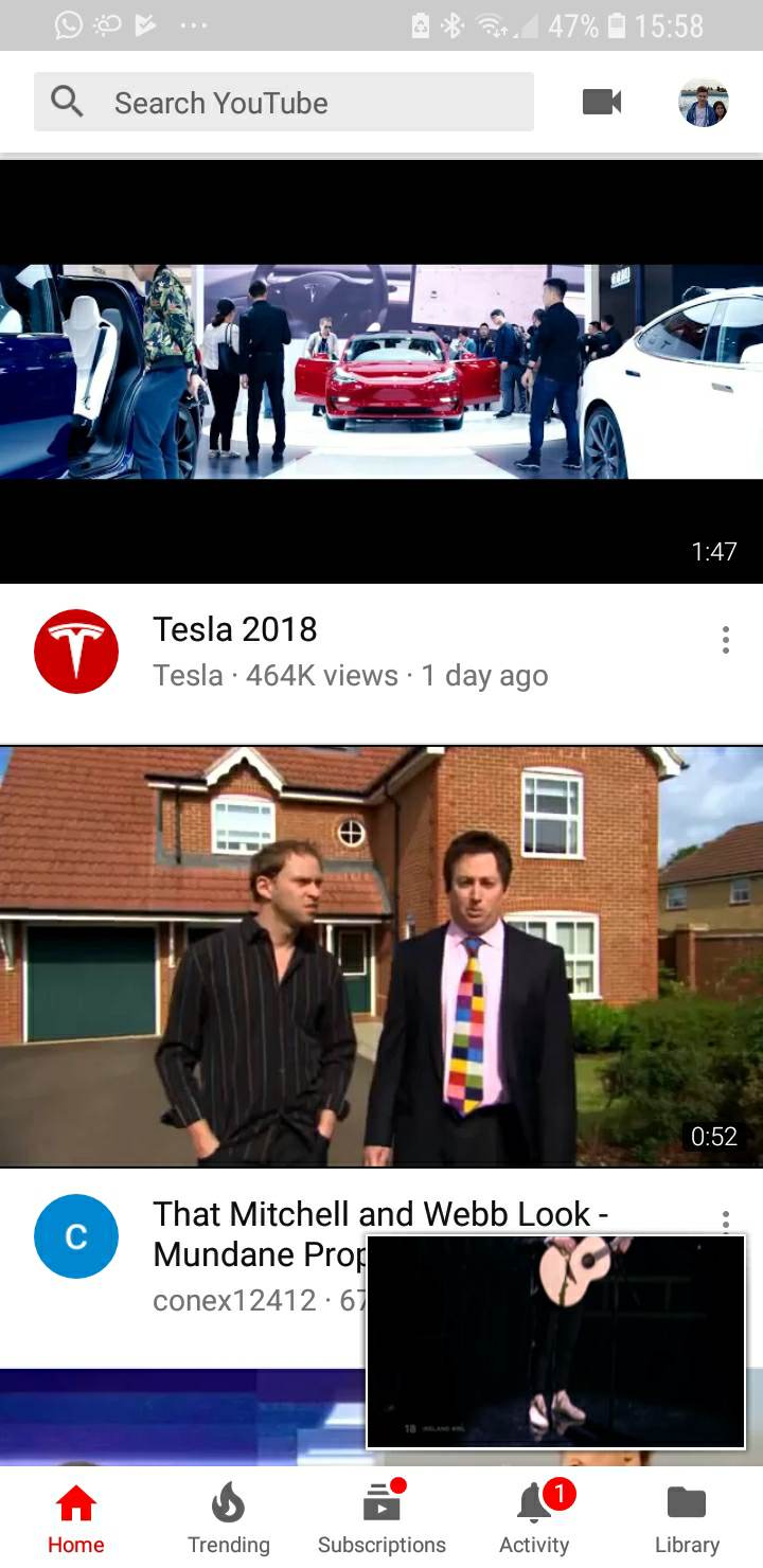 A screen shot of a potential YouTube update that could revamp the top bar.
