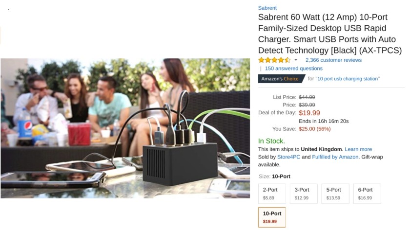 sabrent wall charger amazon listing sale