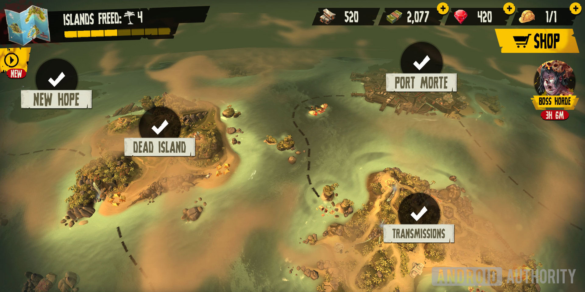 Dead Island: SurVivors Islands Freed Map Screen