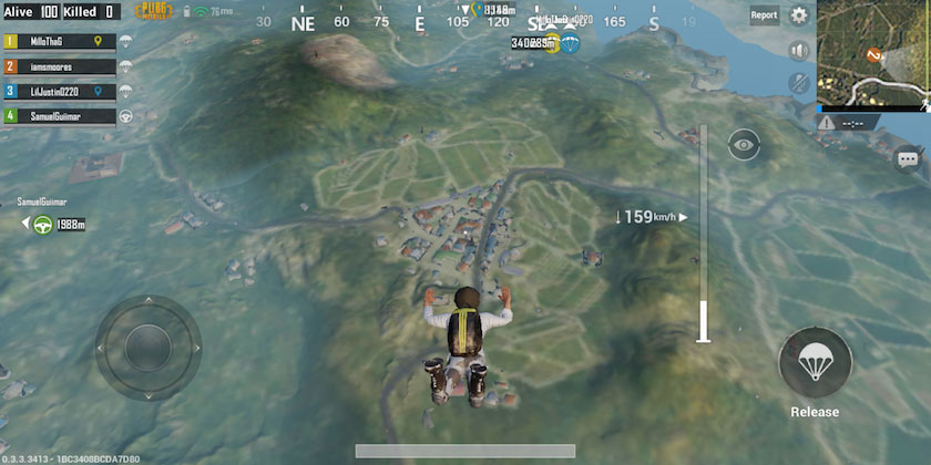 PUBG Mobile flying first scene