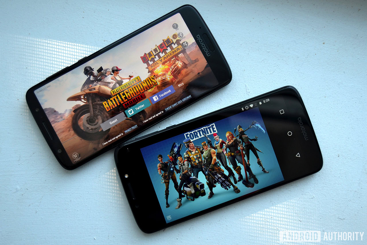 pubg mobile vs fortnite android games moto g6