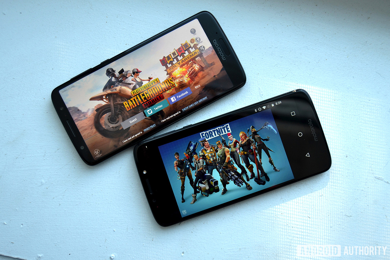 pubg mobile vs fortnite android games moto g6