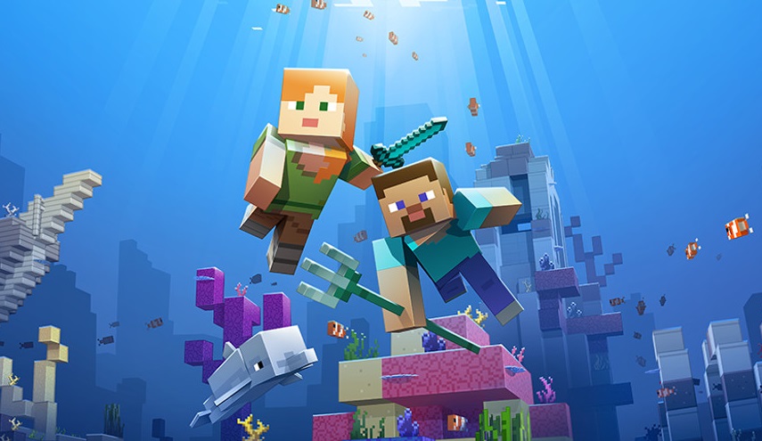 Minecraft underwater update poster.