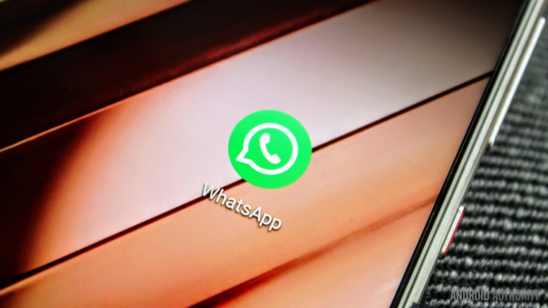 A WhatsApp app icon closeup on a smartphone.