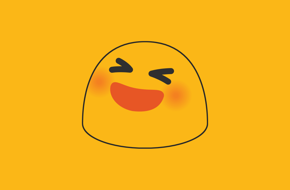 An image of the laughing Emoji done up in the Google blob Emoji fashion.